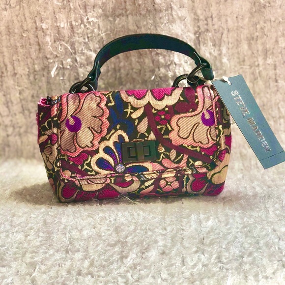 NWT STEVE MADDEN FLORAL BAG W/ detachable strap - Picture 9 of 10
